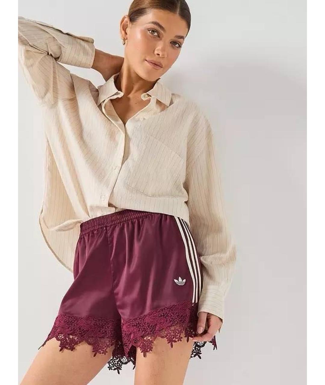 ADIDAS Бордовые полиэстеровые шорты, фото 4