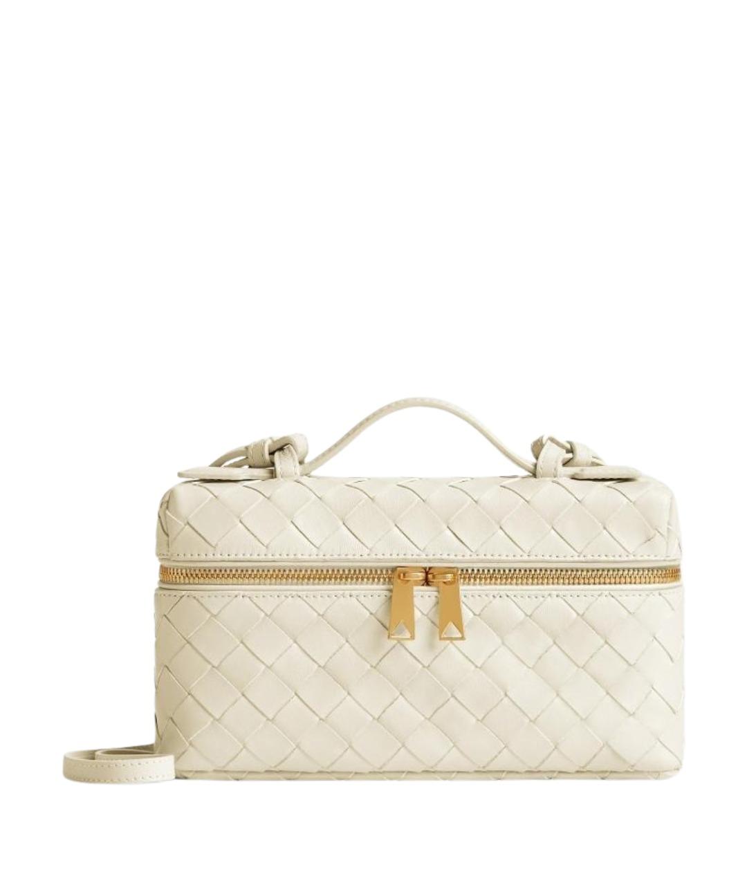 BOTTEGA VENETA Белая кожаная сумка через плечо, фото 1