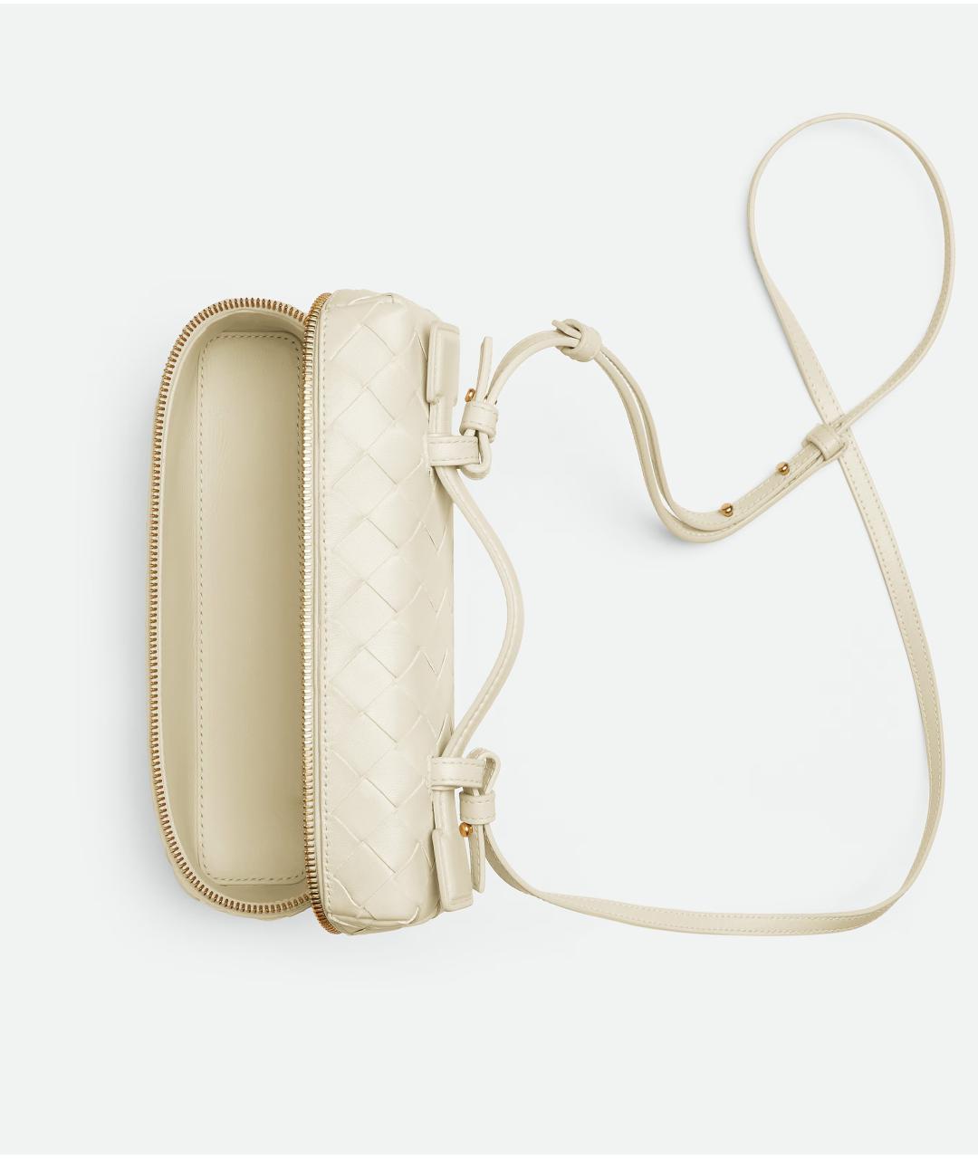 BOTTEGA VENETA Белая кожаная сумка через плечо, фото 2