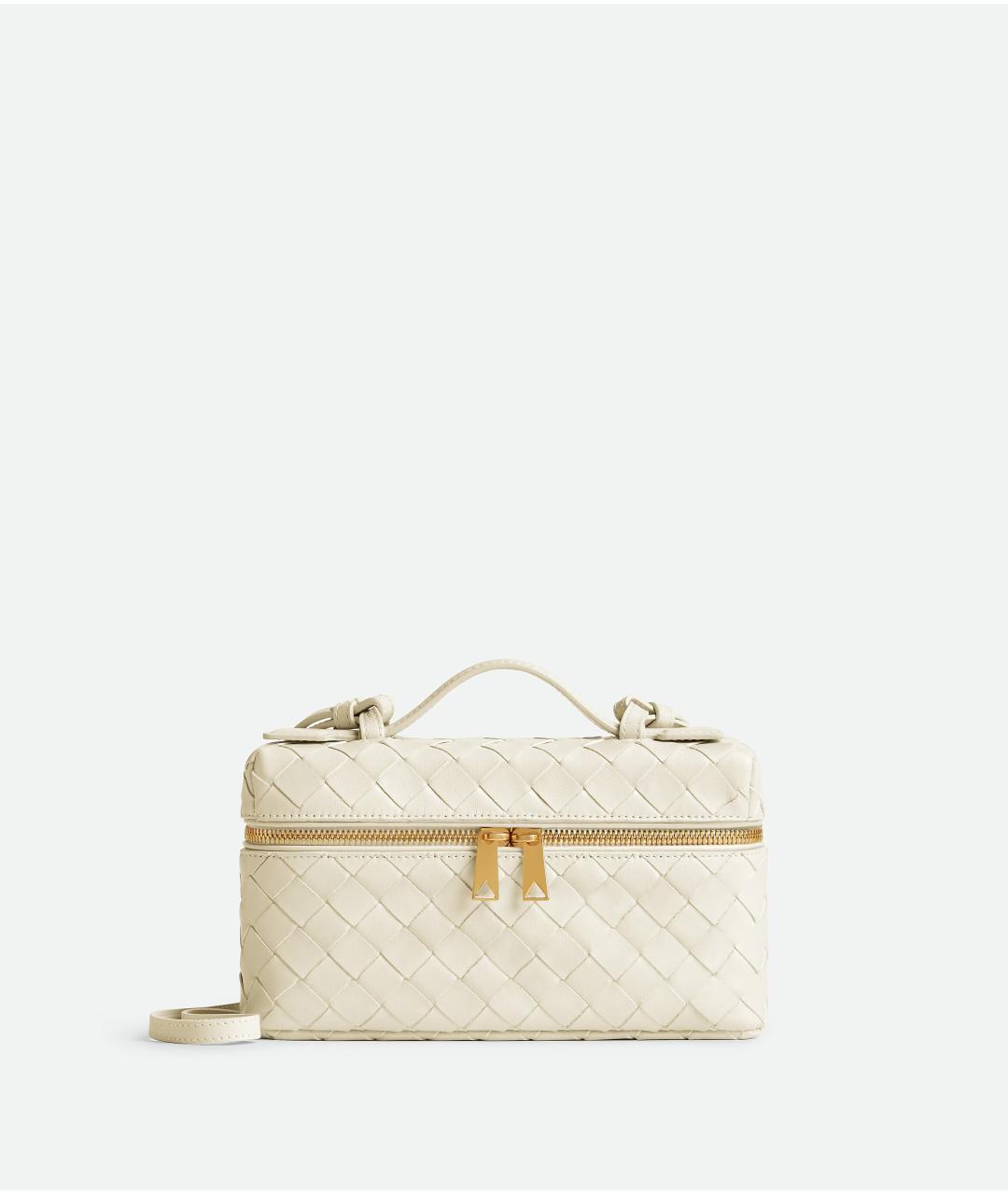 BOTTEGA VENETA Белая кожаная сумка через плечо, фото 5