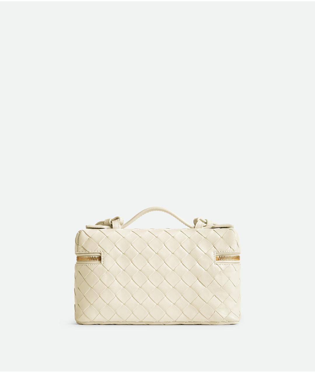 BOTTEGA VENETA Белая кожаная сумка через плечо, фото 4