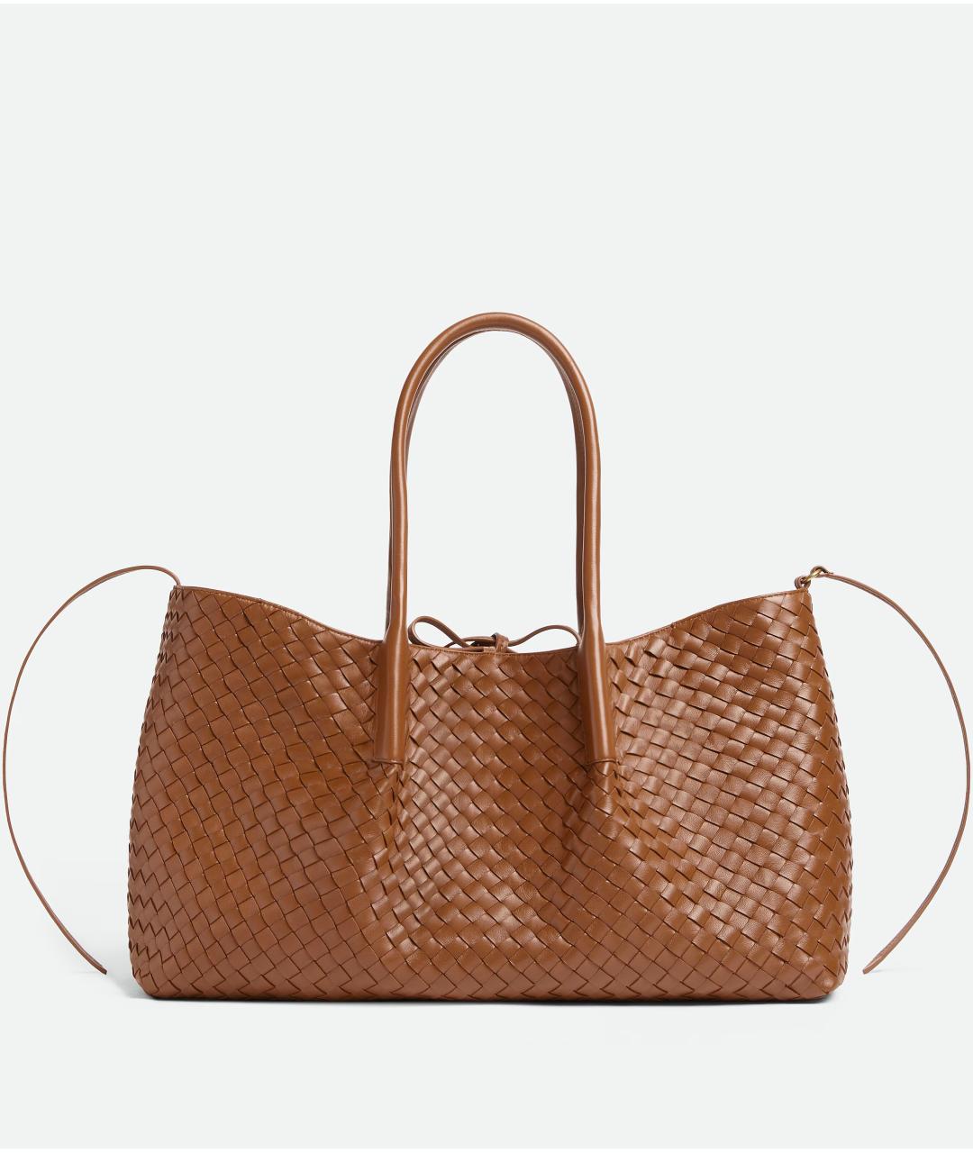 BOTTEGA VENETA Коричневая кожаная сумка тоут, фото 6