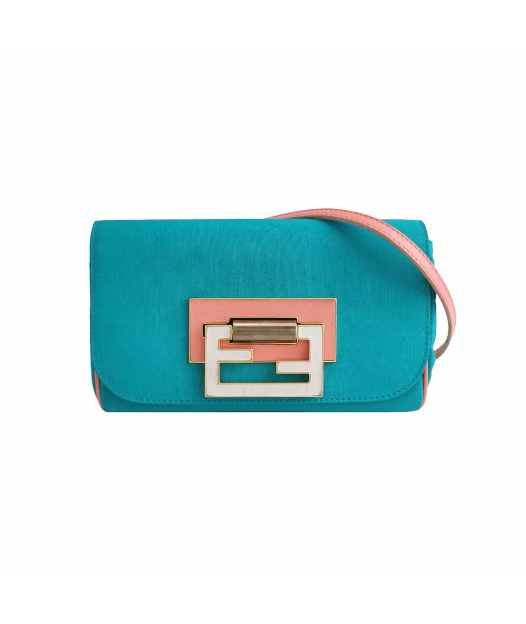 FENDI Бирюзовая тканевая сумка через плечо, фото 9