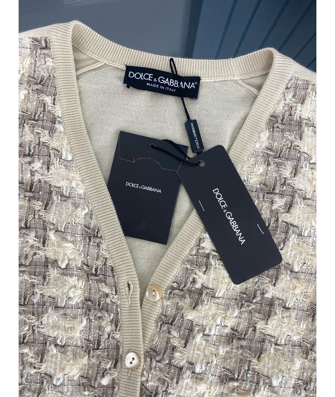 DOLCE&GABBANA Бежевый кашемировый кардиган, фото 3