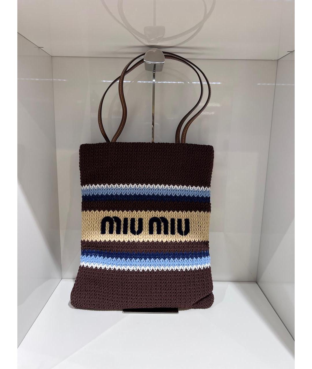 MIU MIU Мульти тканевая сумка с короткими ручками, фото 2