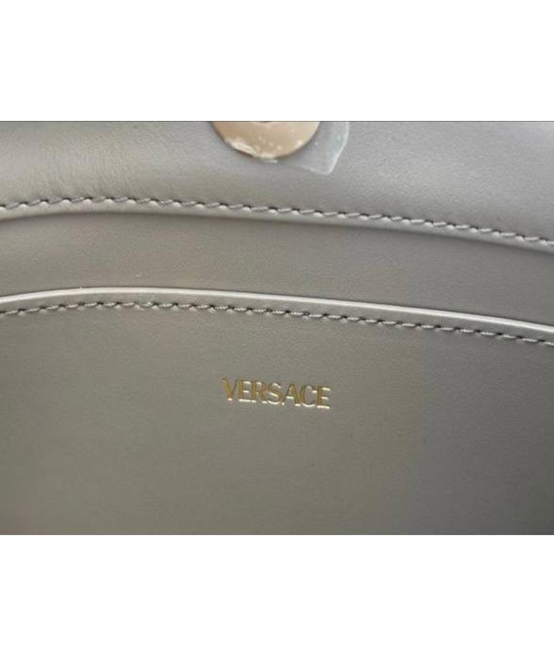 VERSACE Бежевая жаккардовая сумка с короткими ручками, фото 7