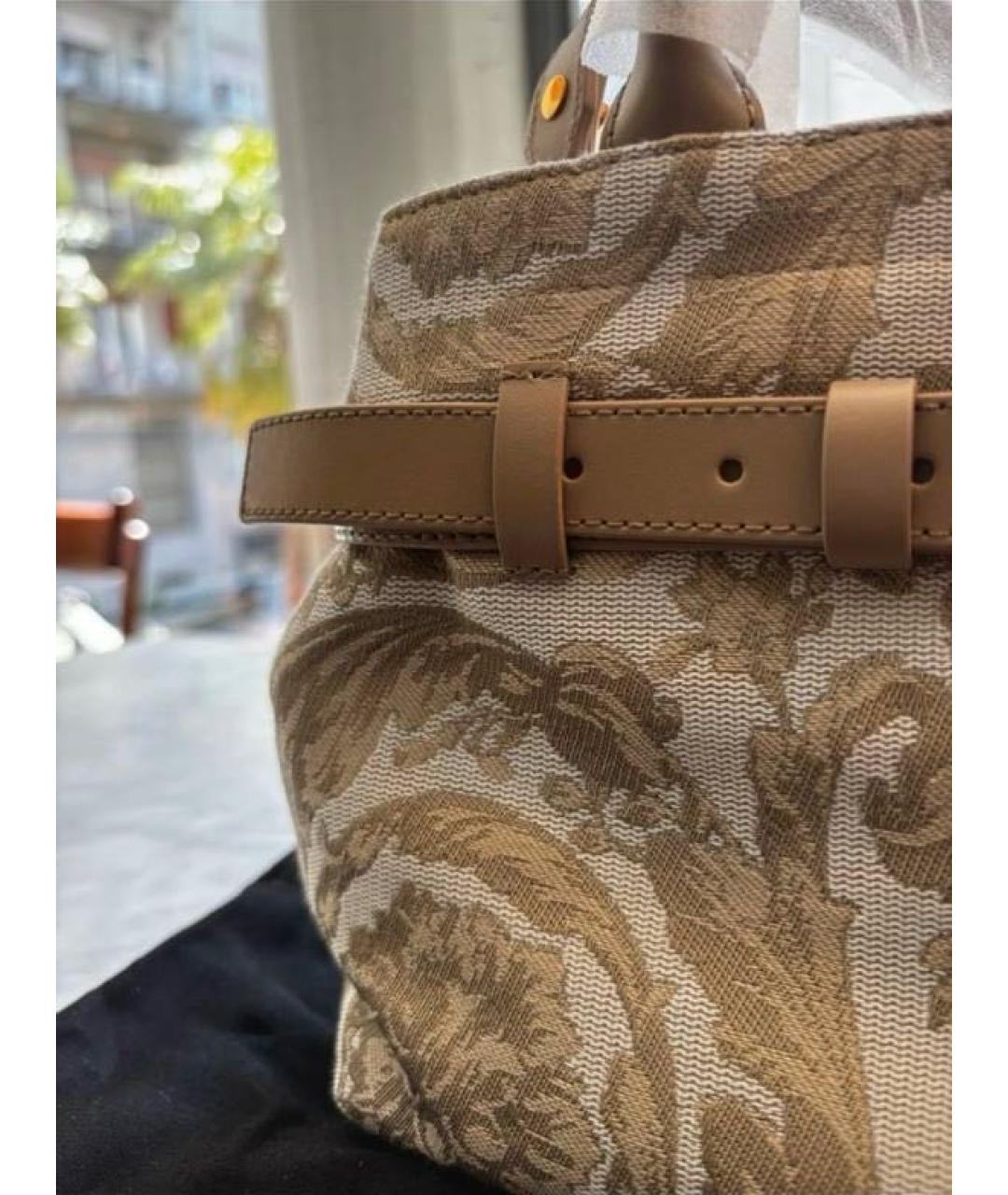 VERSACE Бежевая жаккардовая сумка с короткими ручками, фото 6