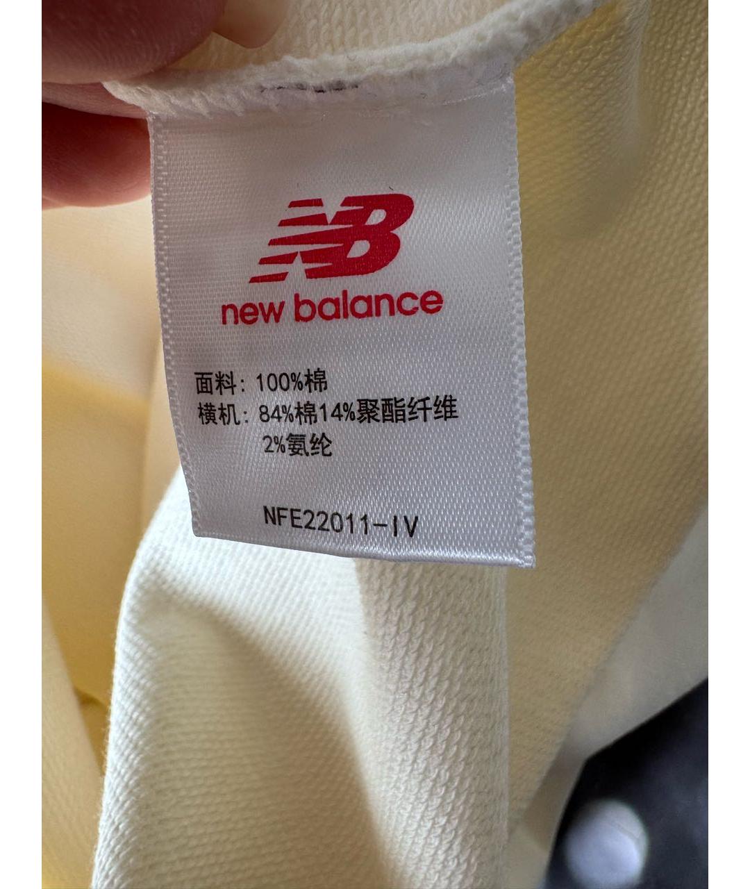 NEW BALANCE Бежевое хлопковое поло с коротким рукавом, фото 4