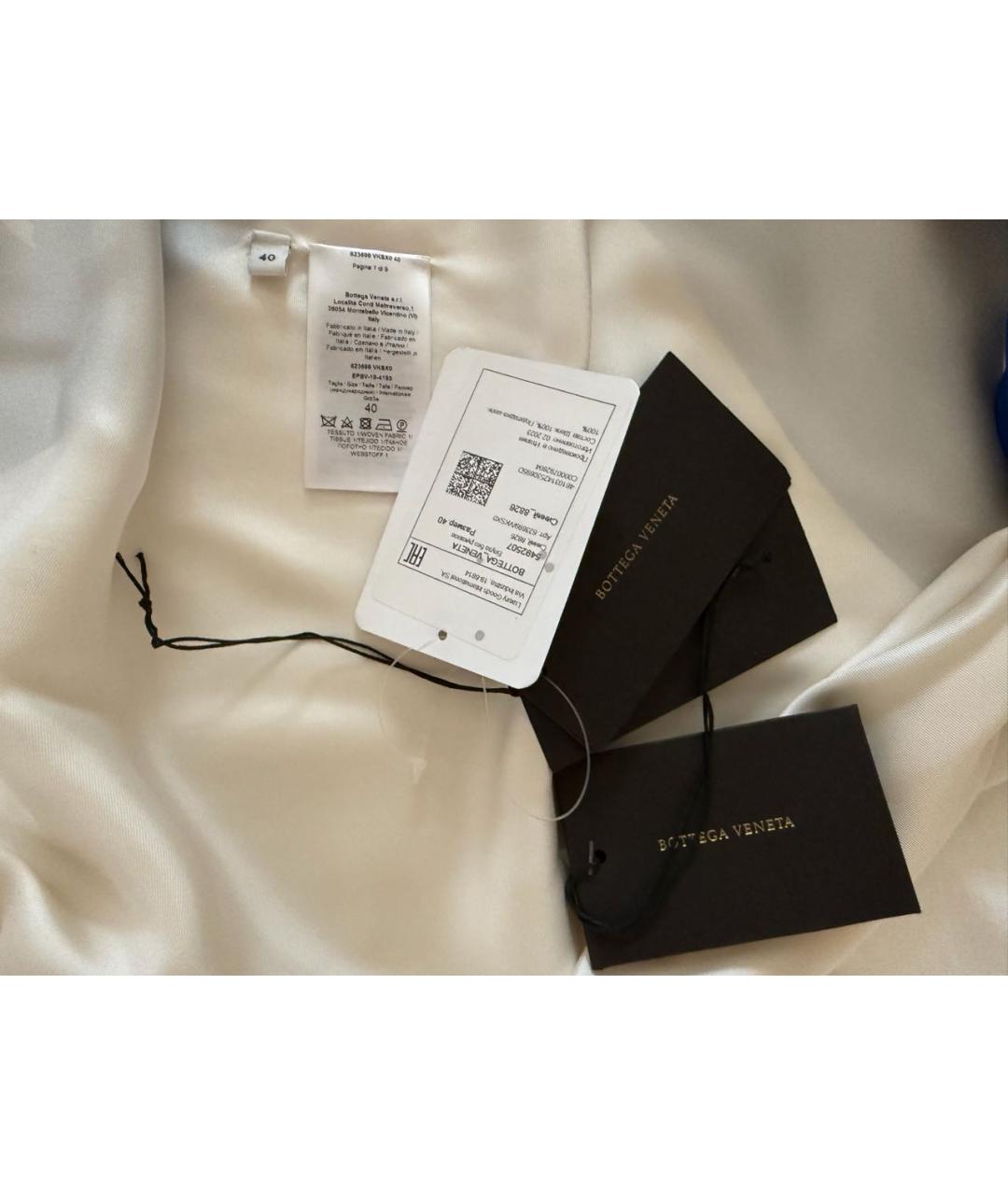 BOTTEGA VENETA Синяя шелковая блузы, фото 5