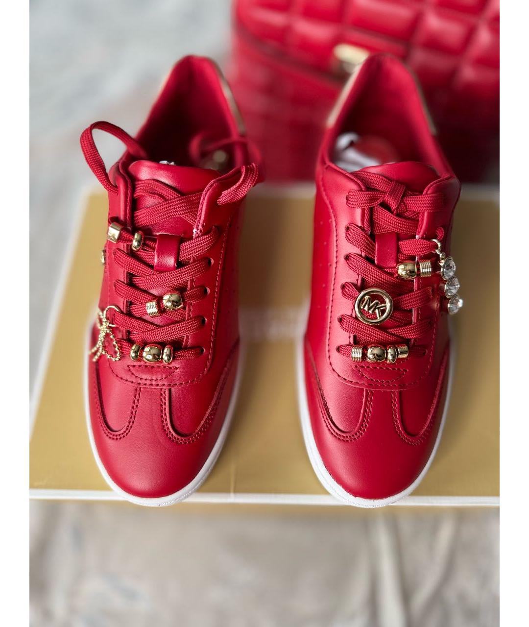 MICHAEL MICHAEL KORS Красные кожаные кеды, фото 2