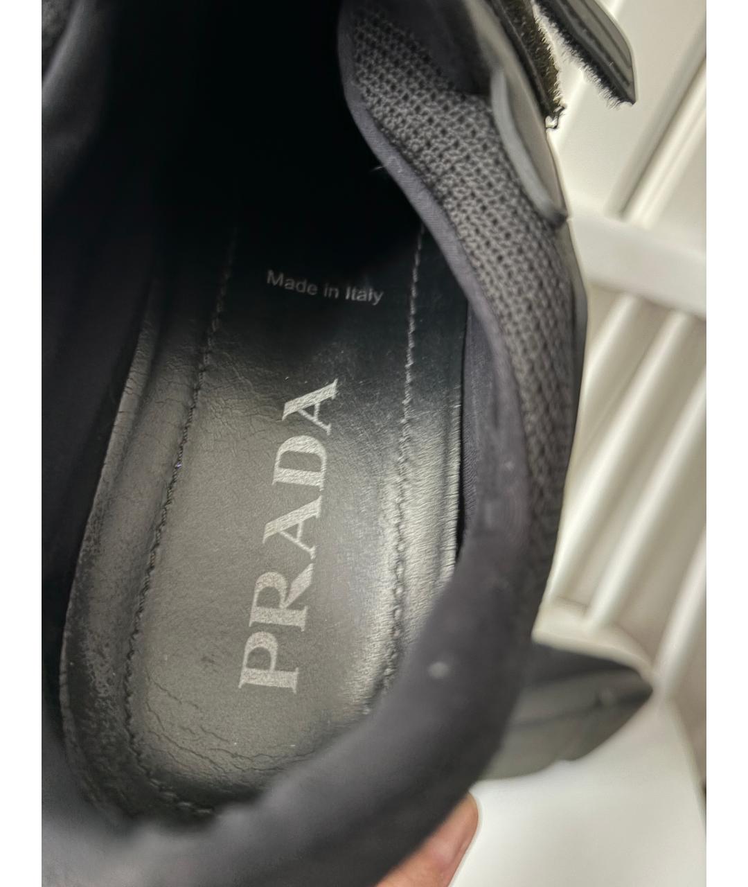 PRADA Черные текстильные кроссовки, фото 7