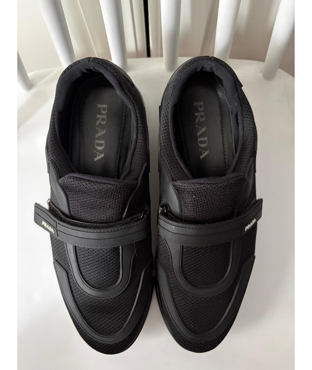 PRADA Черные текстильные кроссовки, фото 4
