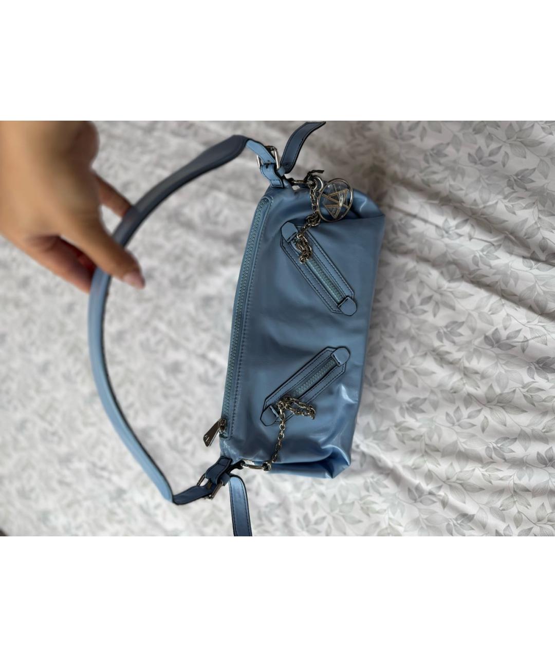 ARMANI EXCHANGE Голубая сумка через плечо из искусственной кожи, фото 5