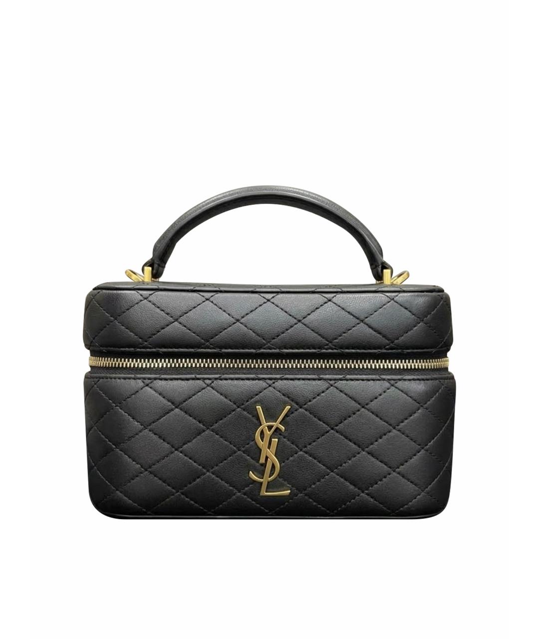 SAINT LAURENT Черная кожаная сумка через плечо, фото 1