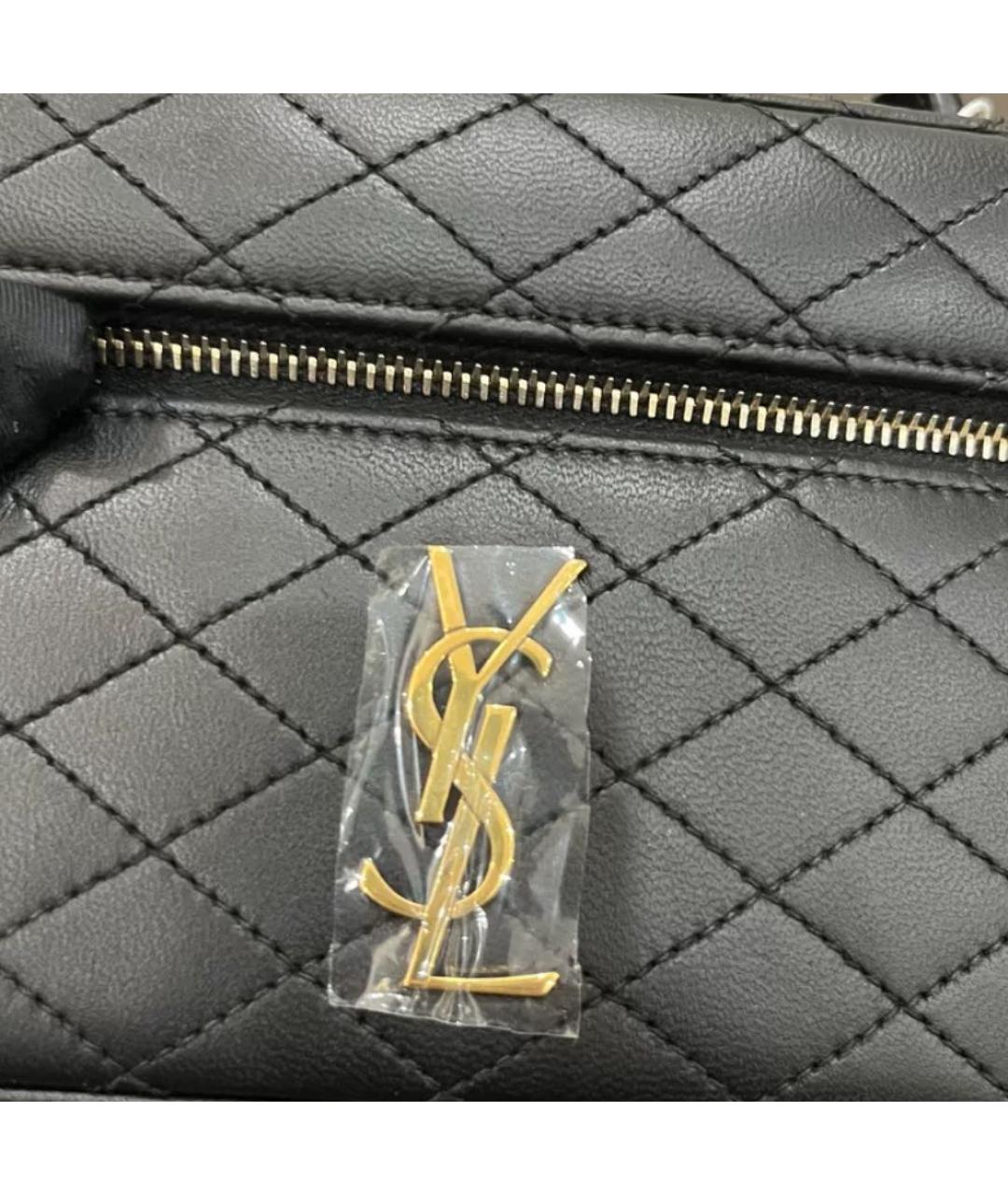 SAINT LAURENT Черная кожаная сумка через плечо, фото 4