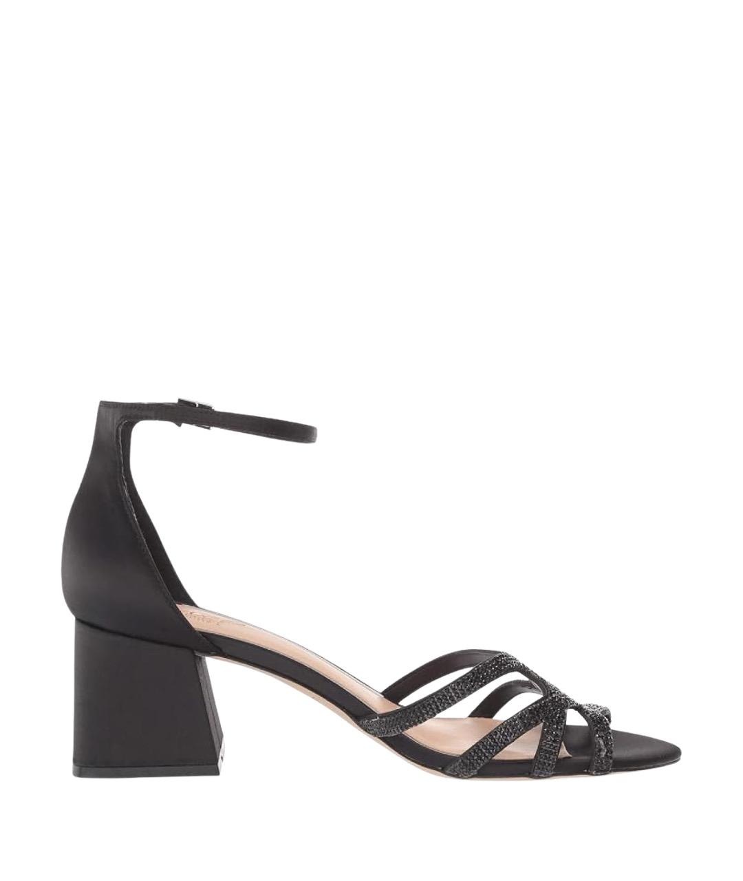 BADGLEY MISCHKA Черные текстильные босоножки, фото 1