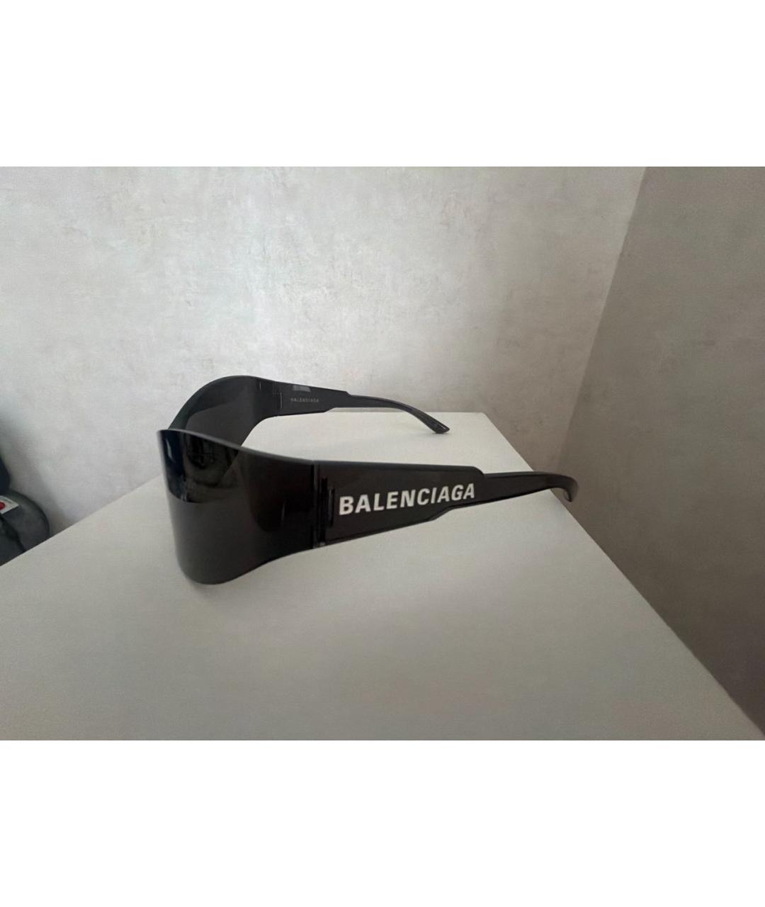 BALENCIAGA Черные пластиковые солнцезащитные очки, фото 3