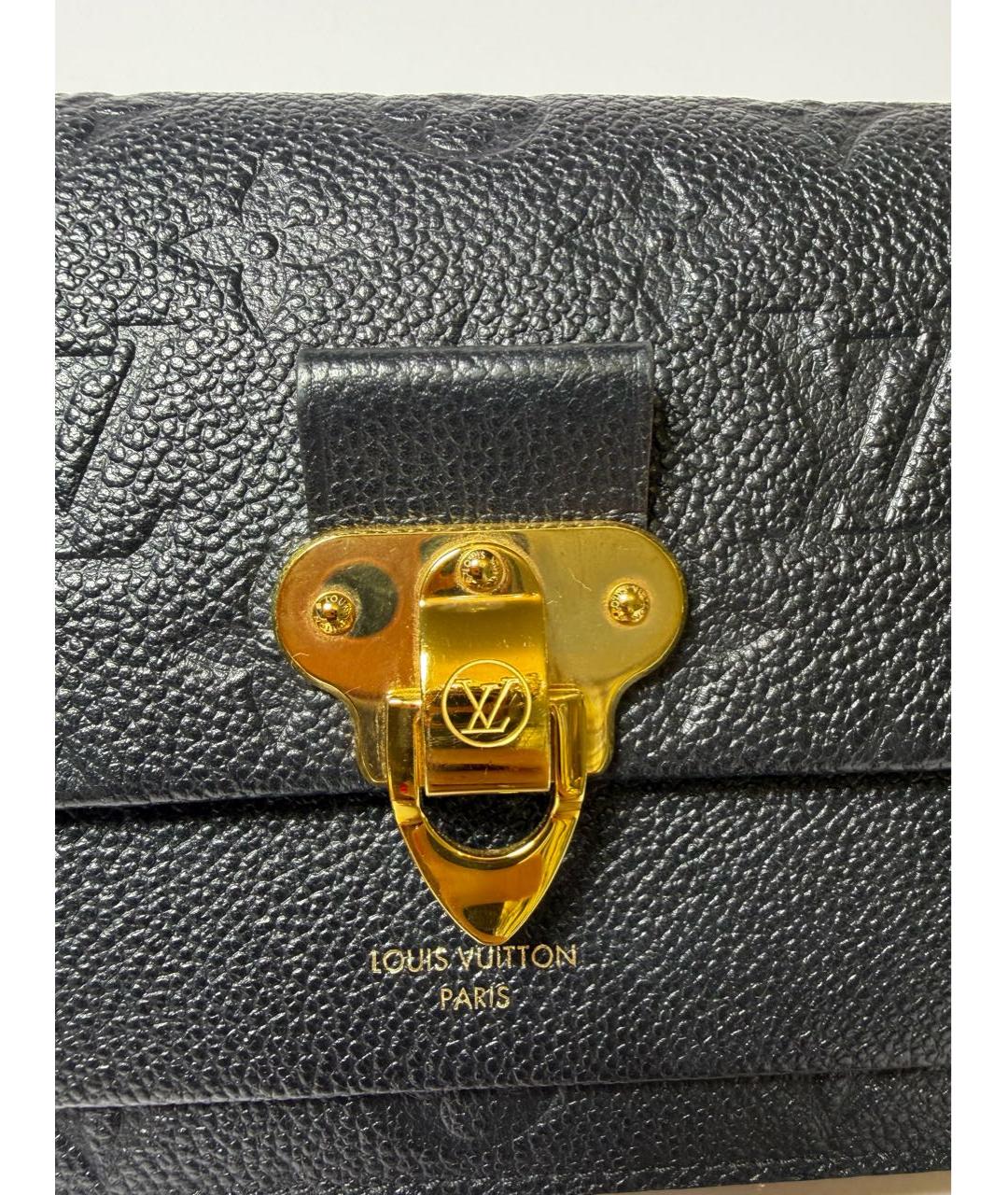 LOUIS VUITTON Черная кожаная сумка через плечо, фото 8