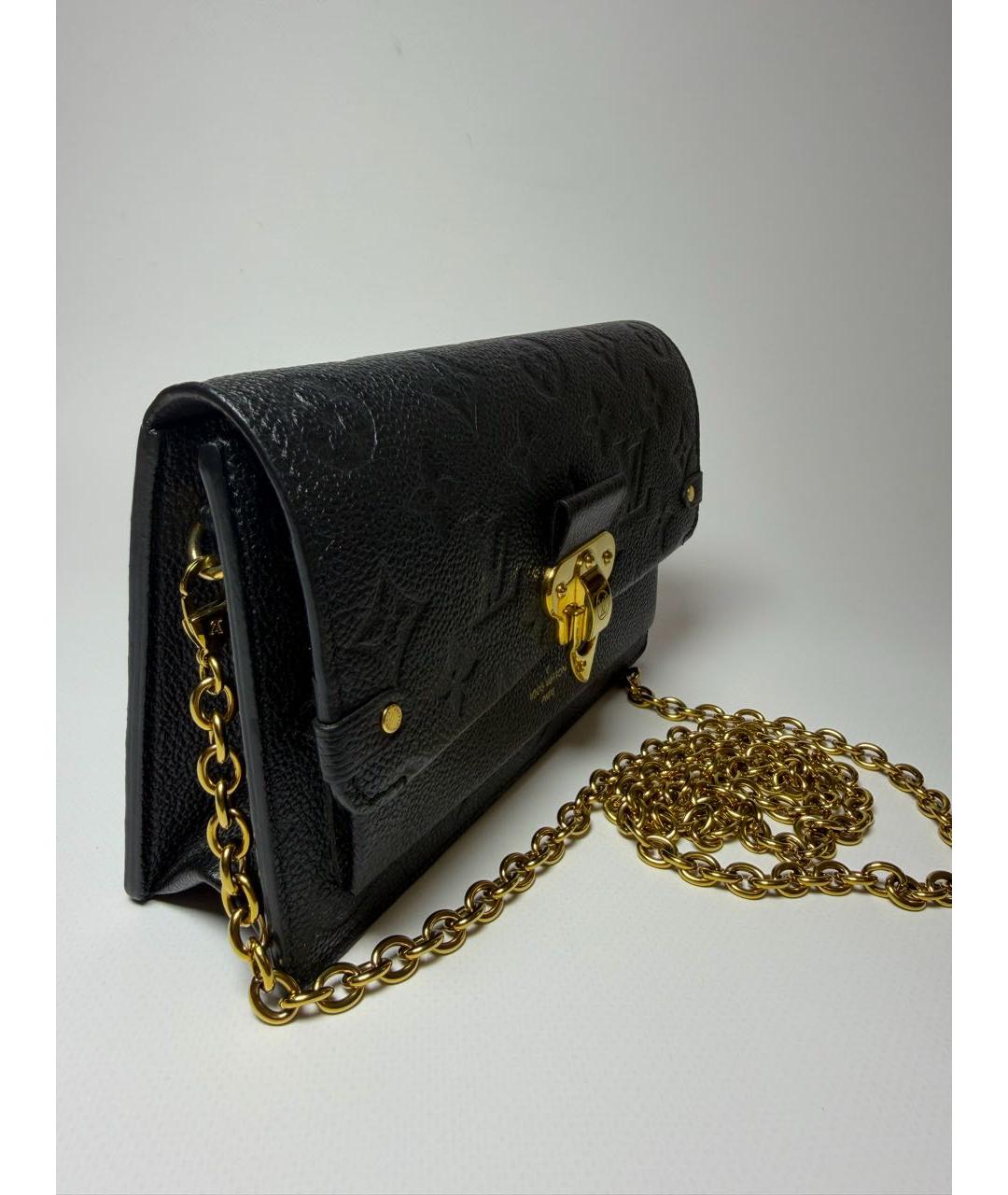 LOUIS VUITTON Черная кожаная сумка через плечо, фото 2