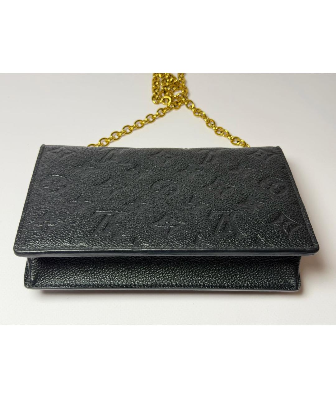 LOUIS VUITTON Черная кожаная сумка через плечо, фото 7