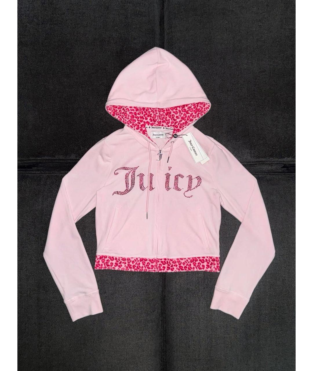 JUICY COUTURE Розовый велюровый костюм с брюками, фото 2