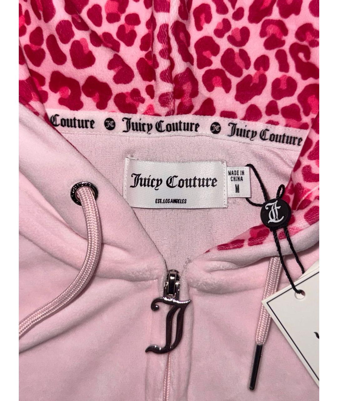 JUICY COUTURE Розовый велюровый костюм с брюками, фото 5