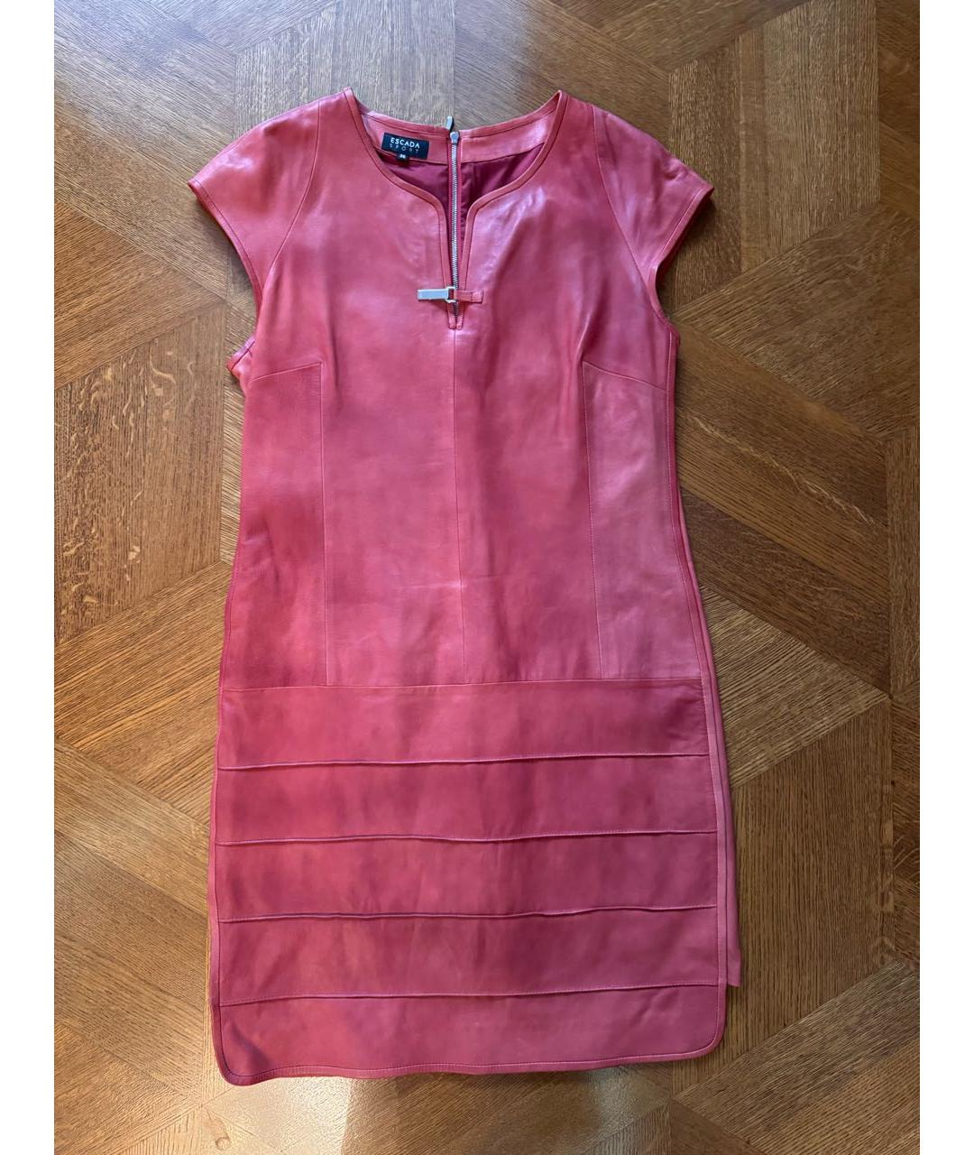 ESCADA Розовое кожаное повседневное платье, фото 9