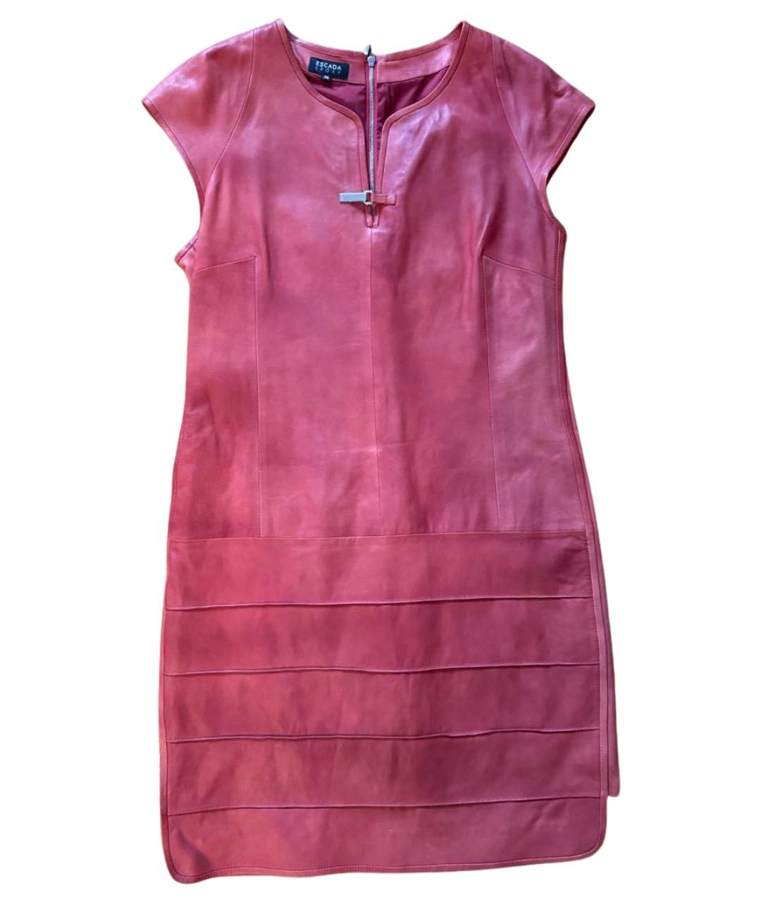 ESCADA Розовое кожаное повседневное платье, фото 1
