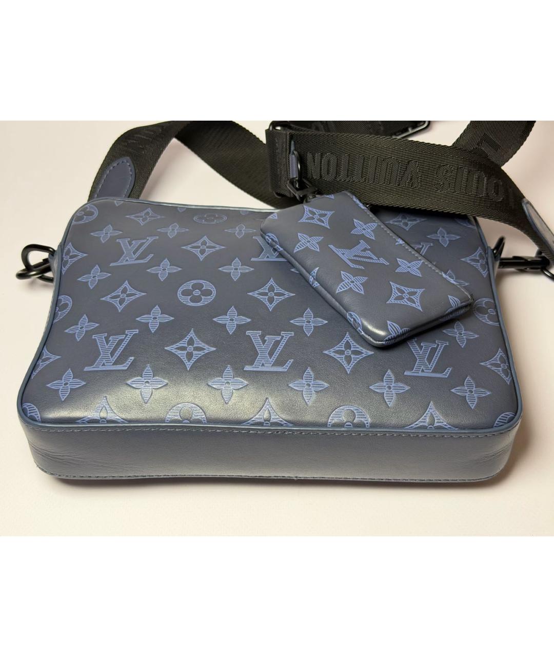 LOUIS VUITTON Темно-синяя кожаная сумка на плечо, фото 6