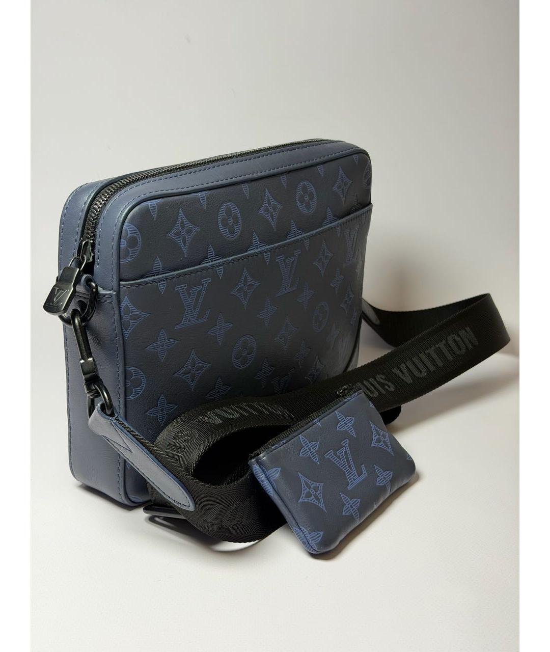 LOUIS VUITTON Темно-синяя кожаная сумка на плечо, фото 2