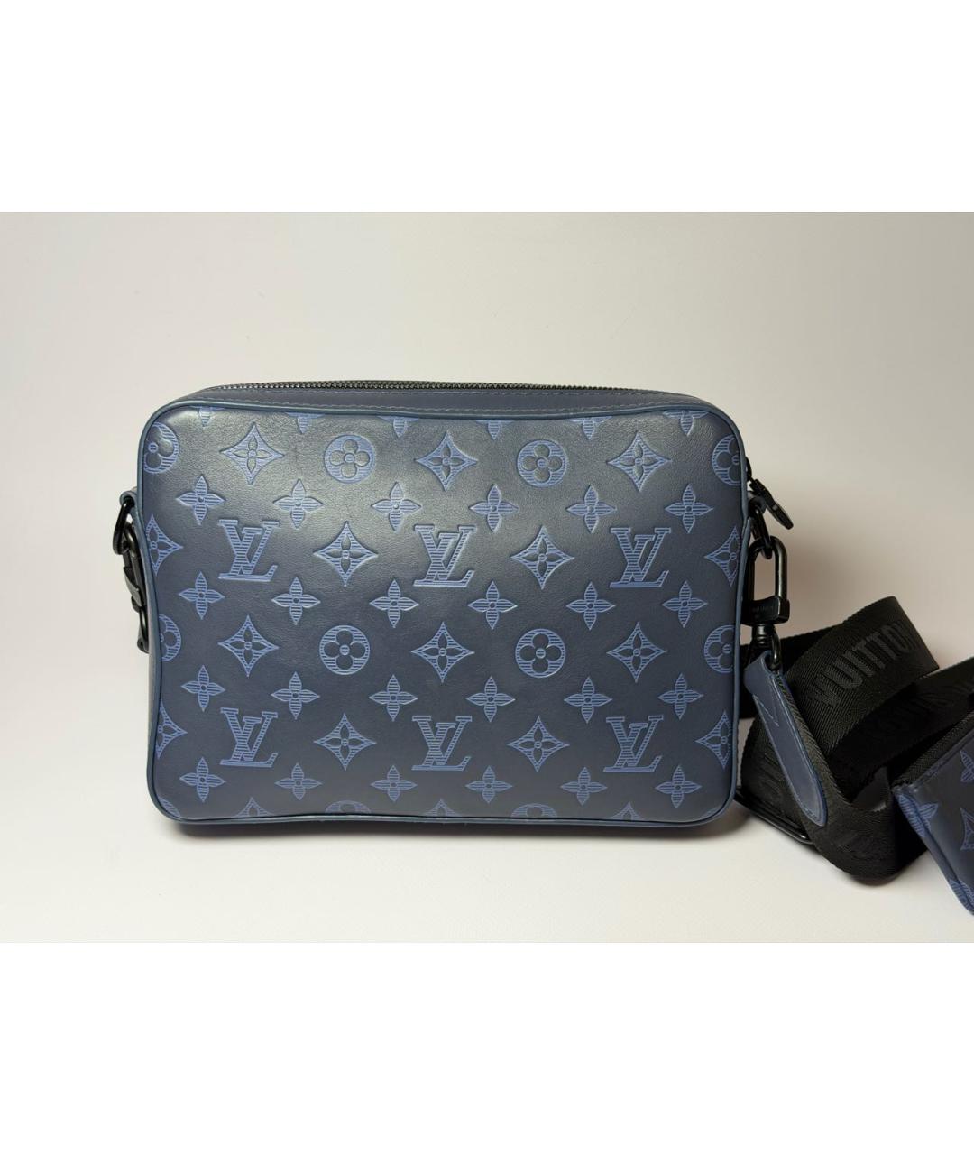 LOUIS VUITTON Темно-синяя кожаная сумка на плечо, фото 3