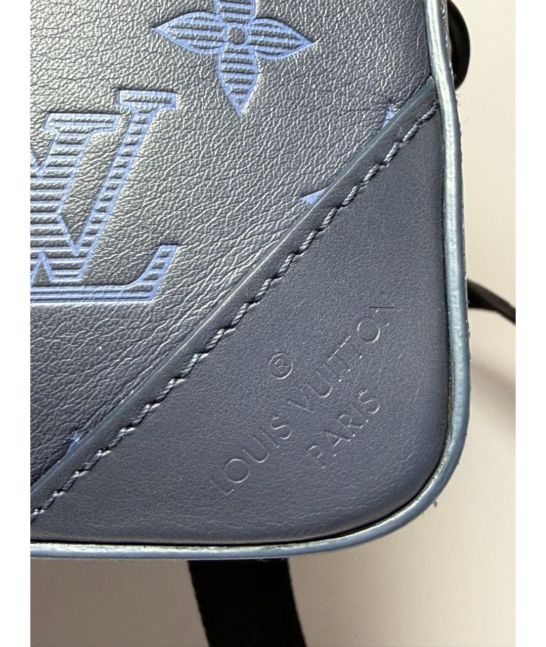 LOUIS VUITTON Темно-синяя кожаная сумка на плечо, фото 8