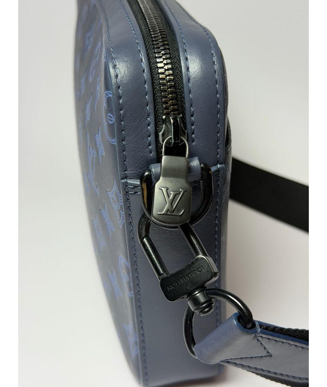 LOUIS VUITTON Темно-синяя кожаная сумка на плечо, фото 7