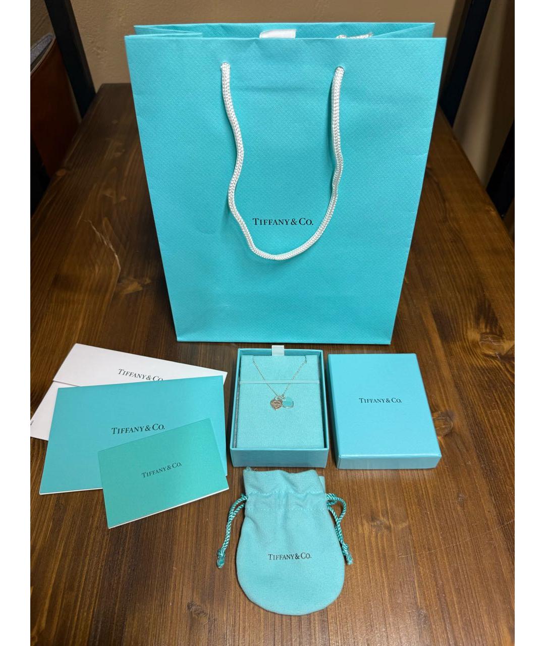 TIFFANY&CO Бирюзовая серебряная подвеска, фото 3