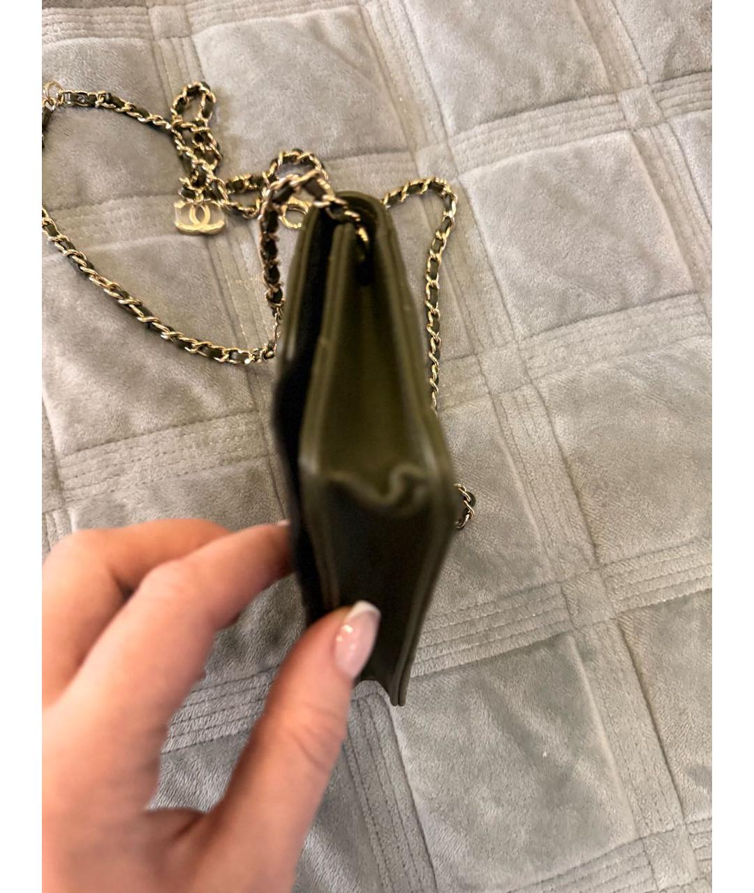CHANEL Хаки кожаная поясная сумка, фото 2