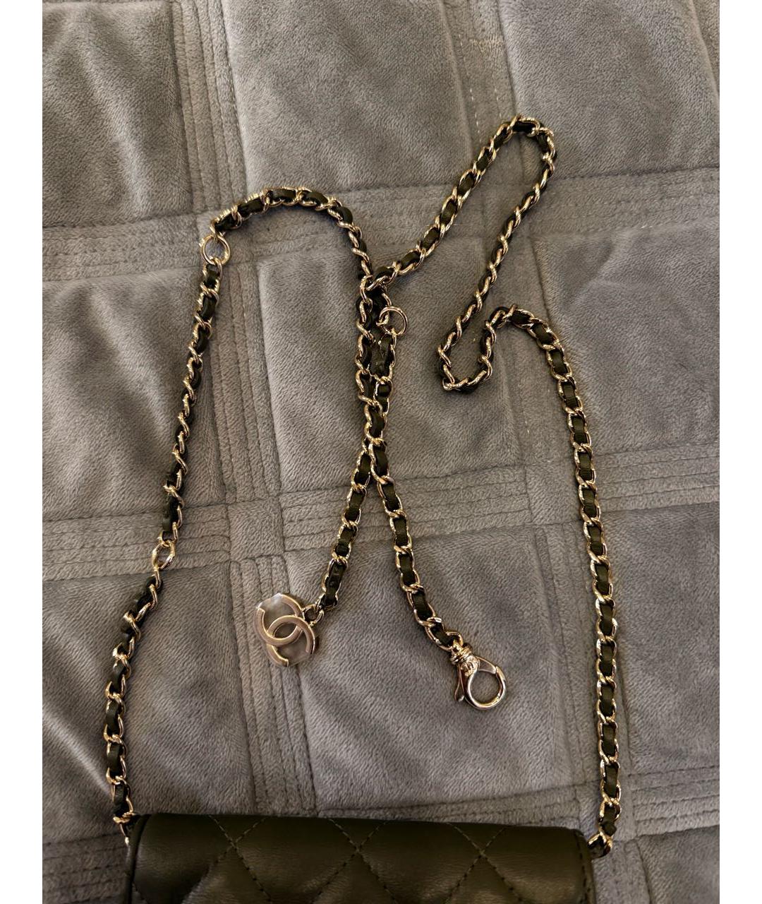 CHANEL Хаки кожаная поясная сумка, фото 5