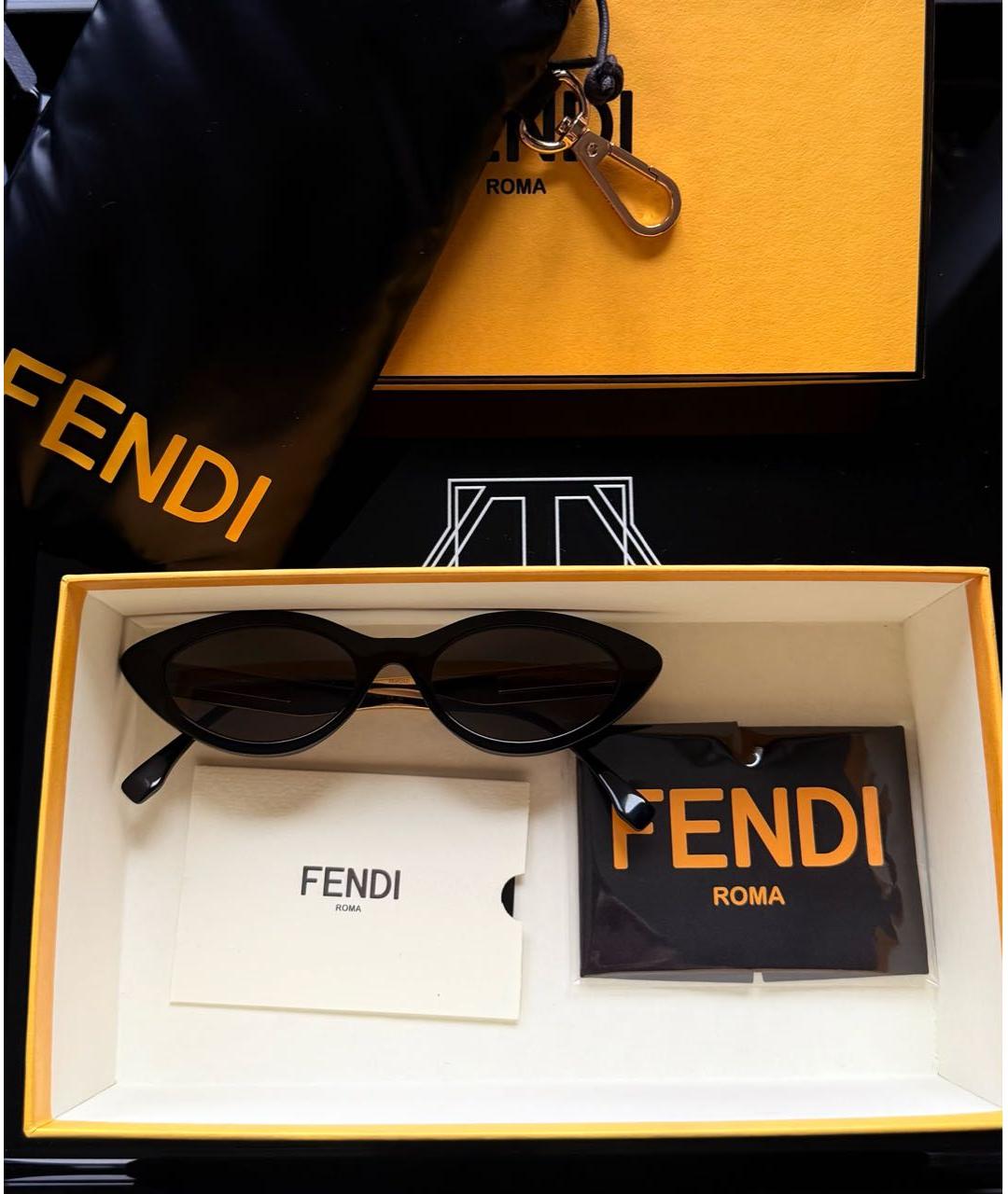 FENDI Серебряные металлические солнцезащитные очки, фото 4