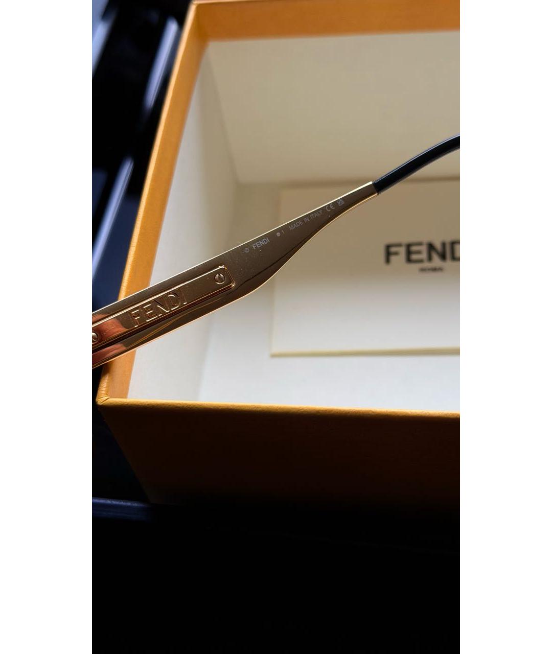 FENDI Серебряные металлические солнцезащитные очки, фото 6