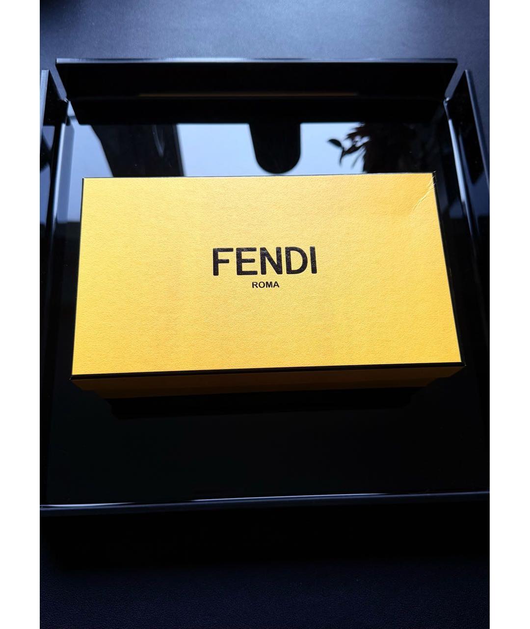 FENDI Серебряные металлические солнцезащитные очки, фото 2