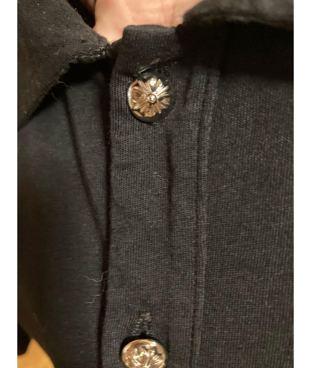 CHROME HEARTS Черное хлопковое поло с коротким рукавом, фото 8