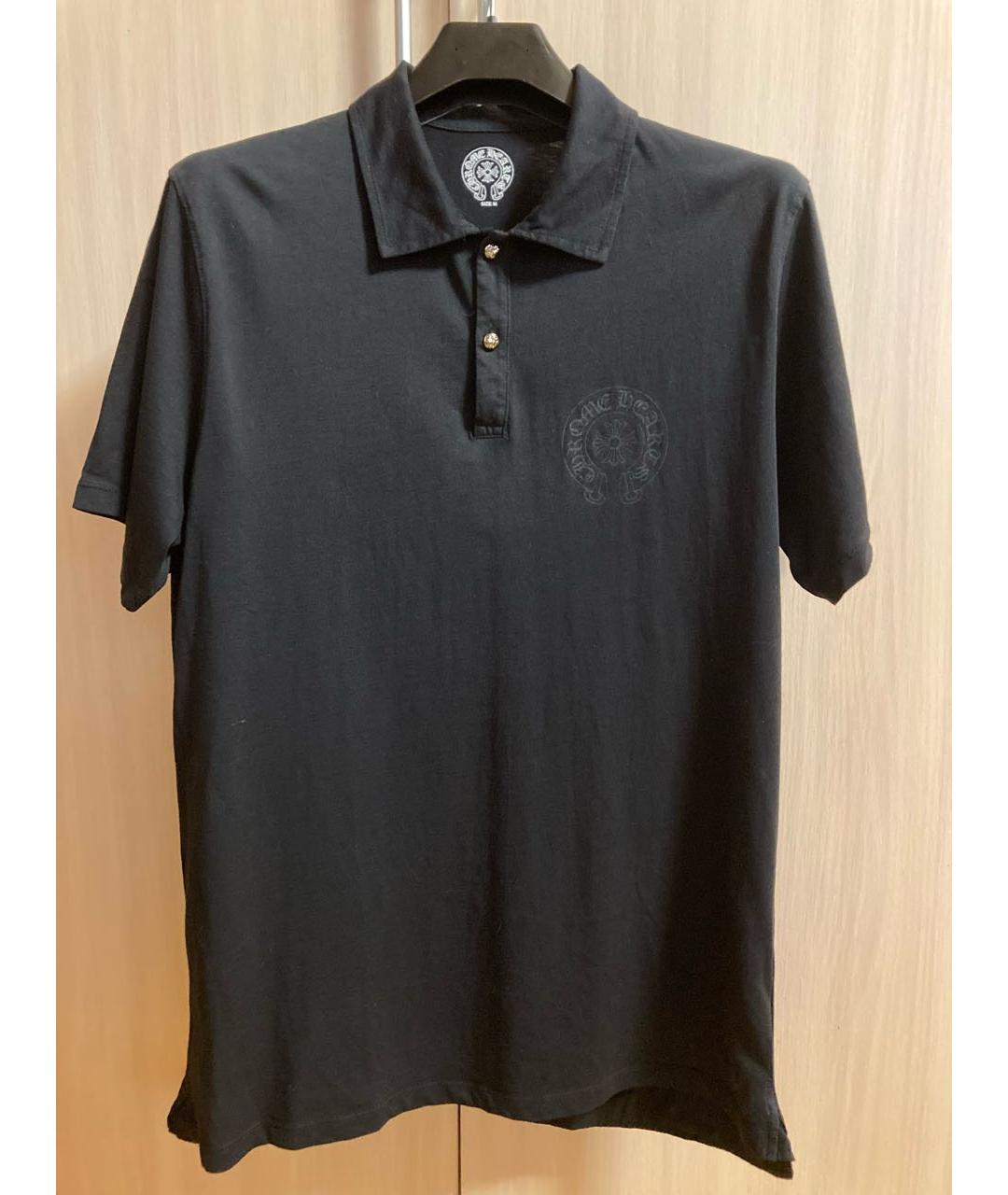 CHROME HEARTS Черное хлопковое поло с коротким рукавом, фото 9