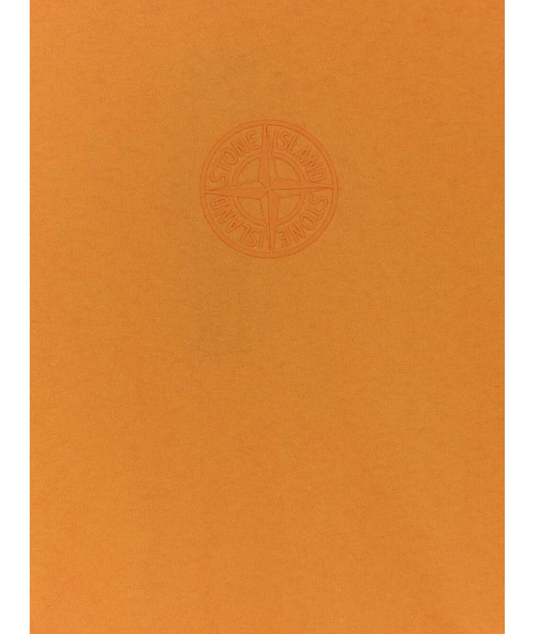 STONE ISLAND Оранжевая хлопковая футболка, фото 3