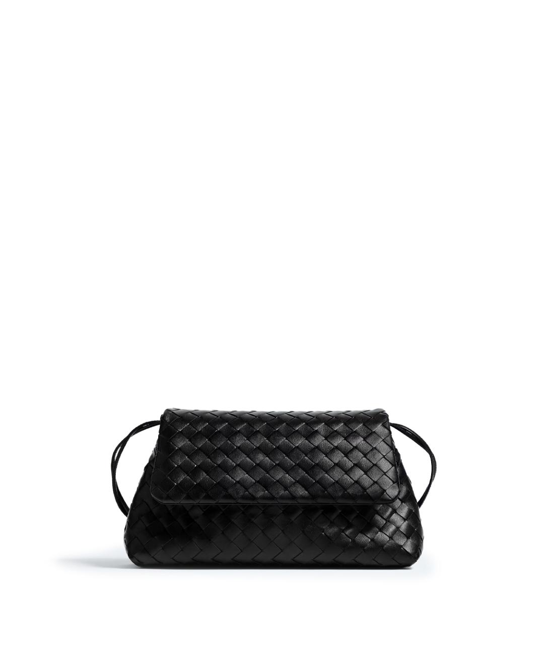 BOTTEGA VENETA Черная кожаная сумка через плечо, фото 1