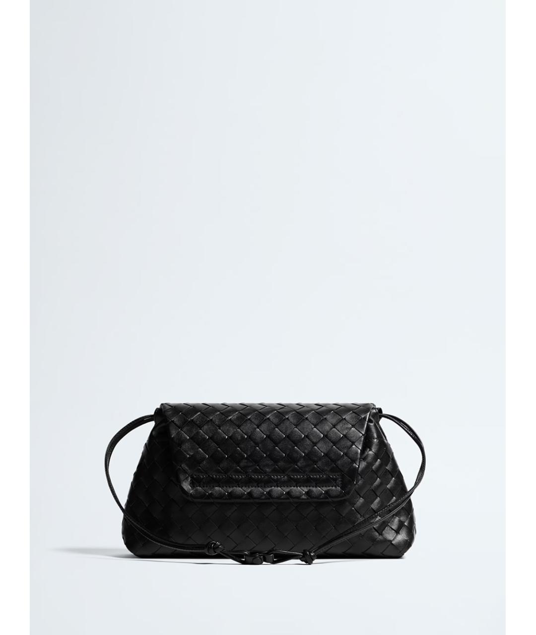 BOTTEGA VENETA Черная кожаная сумка через плечо, фото 2