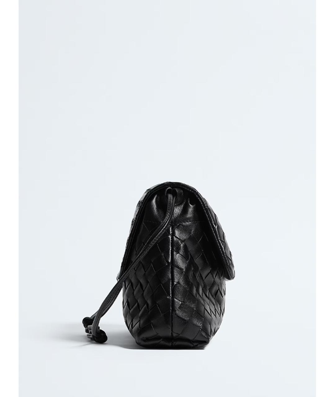 BOTTEGA VENETA Черная кожаная сумка через плечо, фото 3