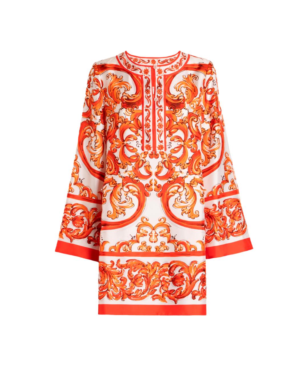 DOLCE&GABBANA Оранжевое шелковое платье, фото 1
