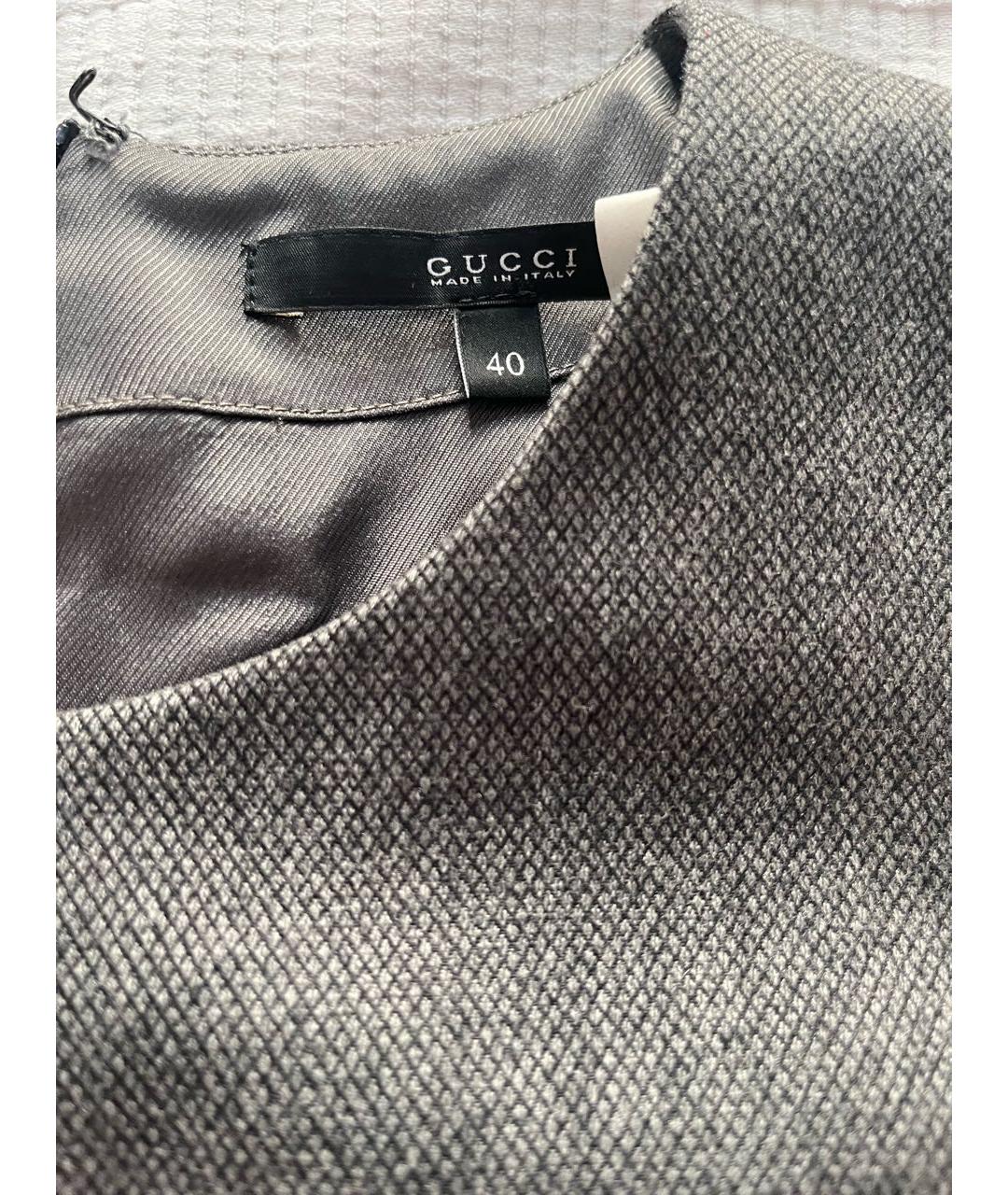 GUCCI Антрацитовое шерстяное платье, фото 3