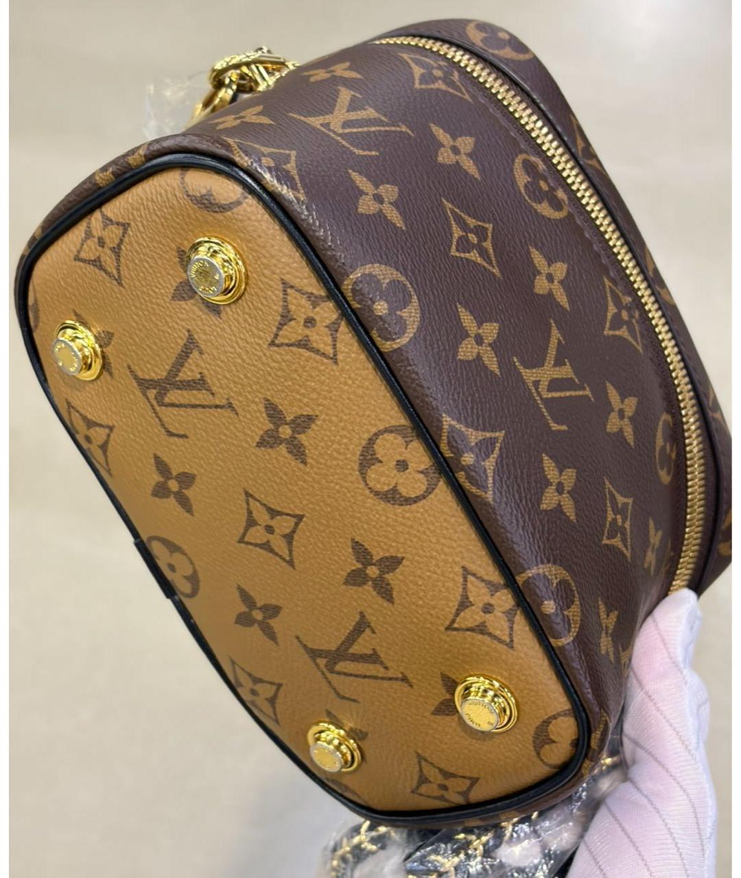 LOUIS VUITTON Коричневая сумка с короткими ручками, фото 4