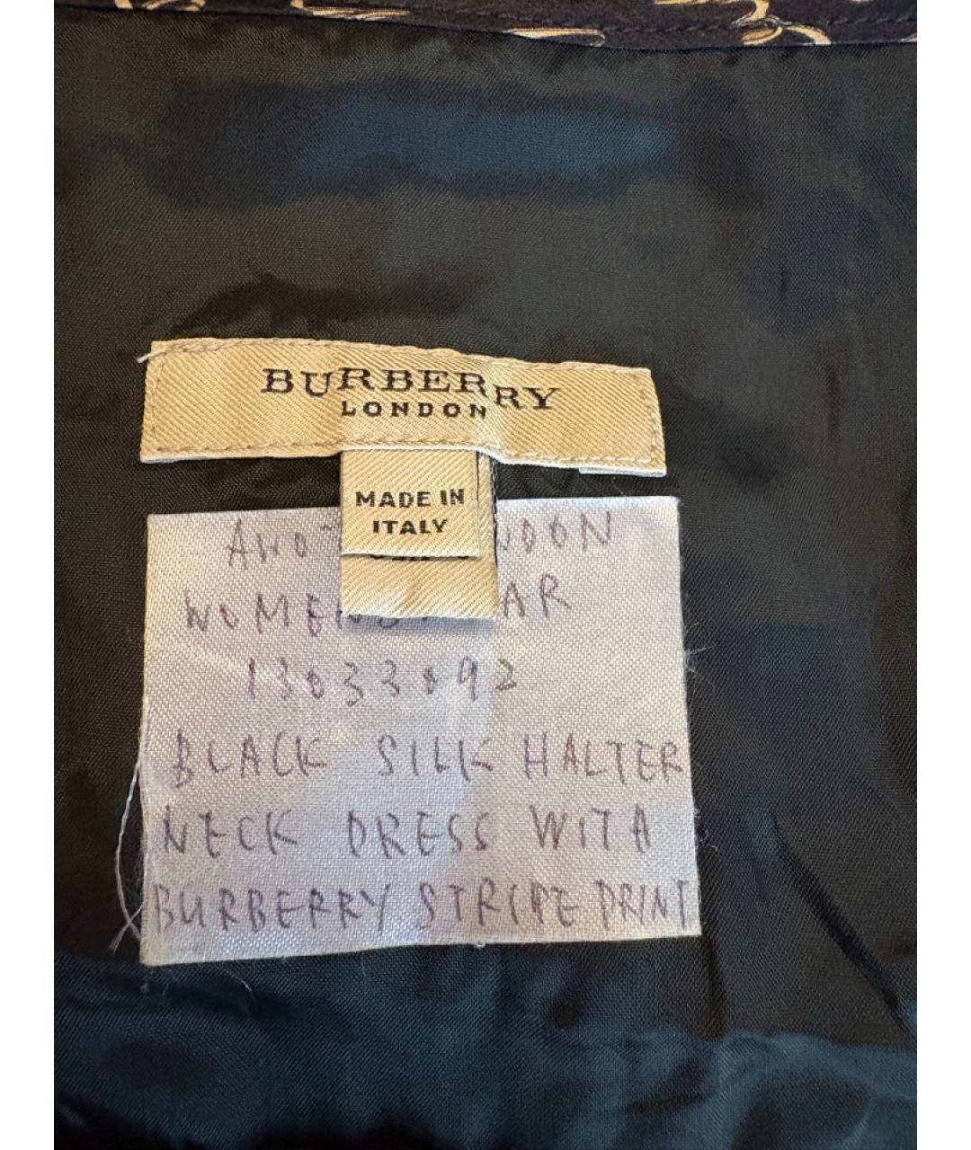 BURBERRY Черное шелковое повседневное платье, фото 5