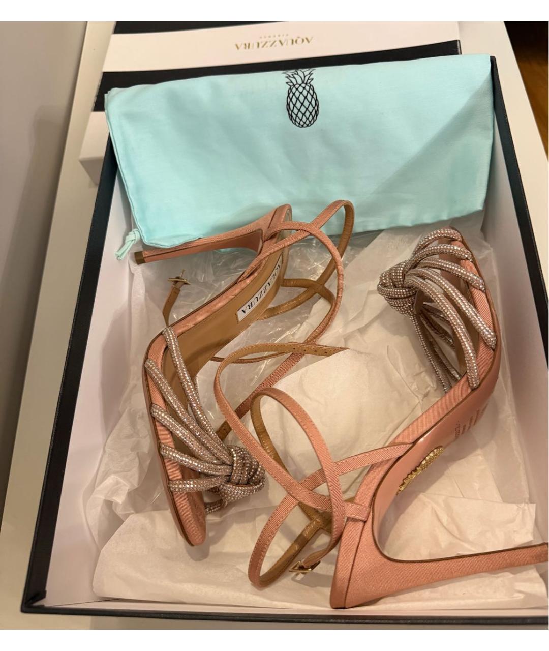 AQUAZZURA Розовые босоножки, фото 6